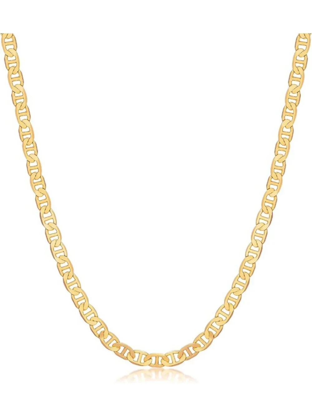 18K Gold Plated Mariner Chain Necklace for Women - Stylish Flat Marina Design